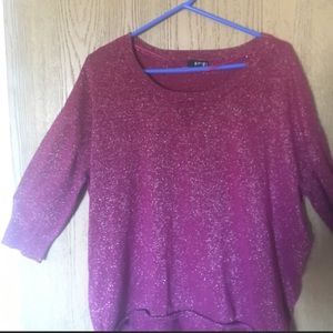High low sparkly berry top